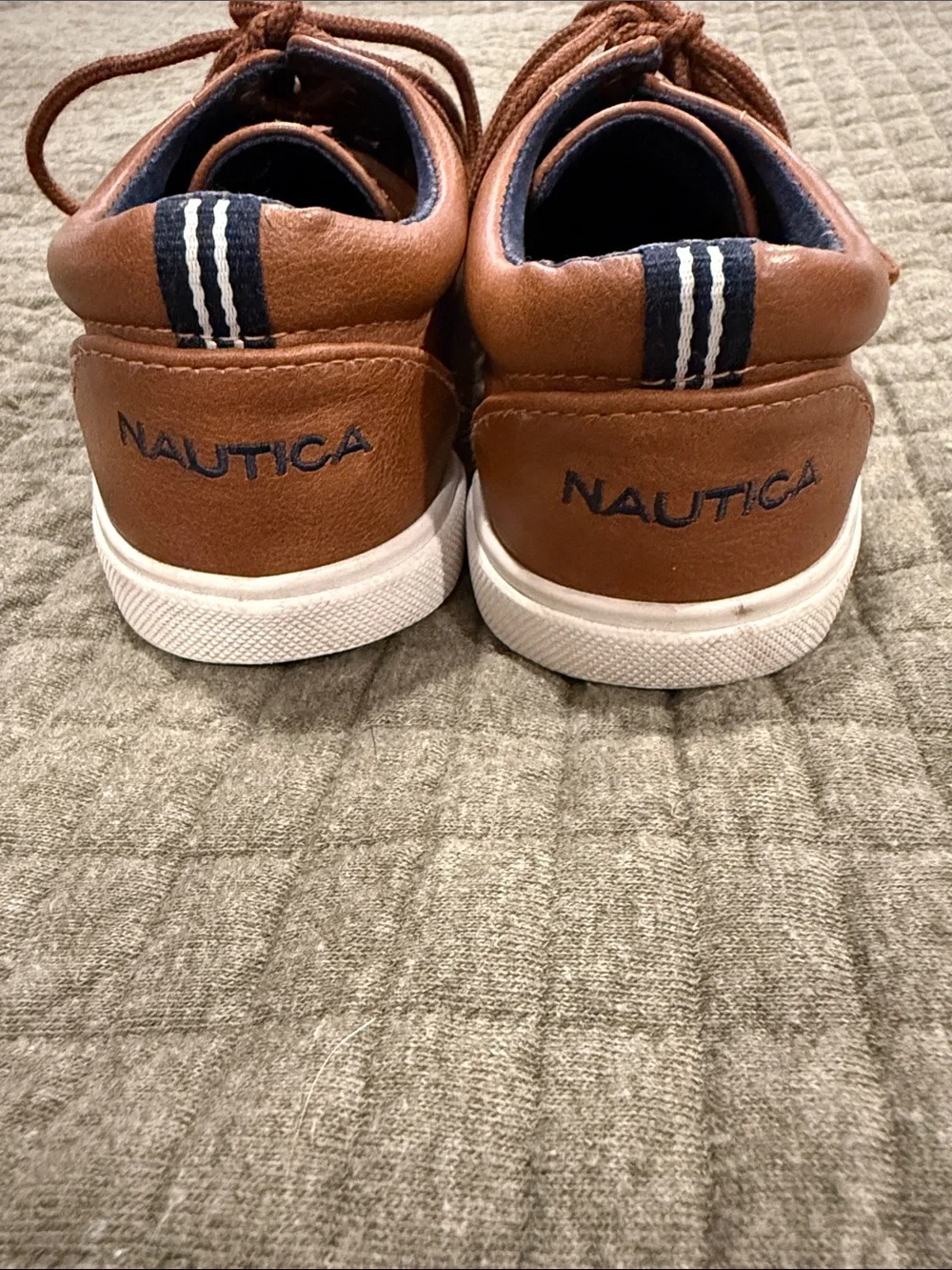 Nautica Boy’s Berrian Faux Leather Boat Shoes Size 2